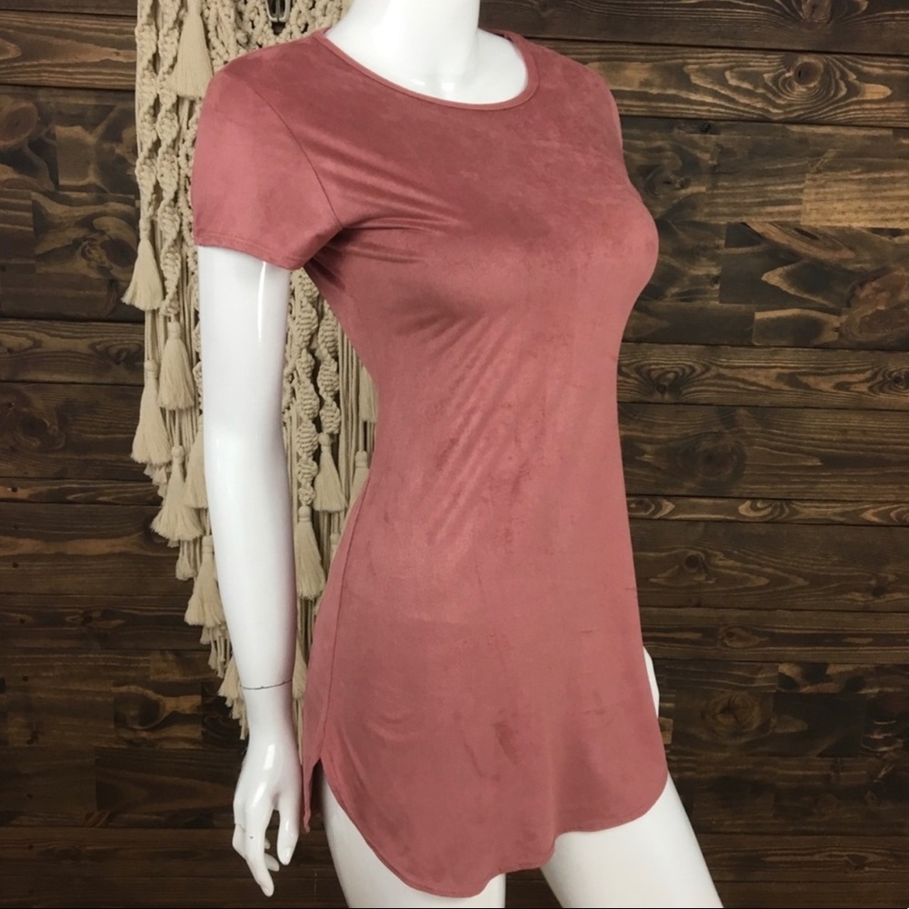 TMG New York T-shirt Suede Mini Dress